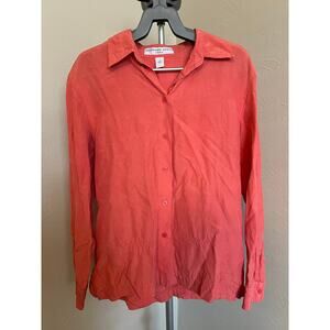 Josephine Chaus Silk/Linen Blend Button Down Size 8